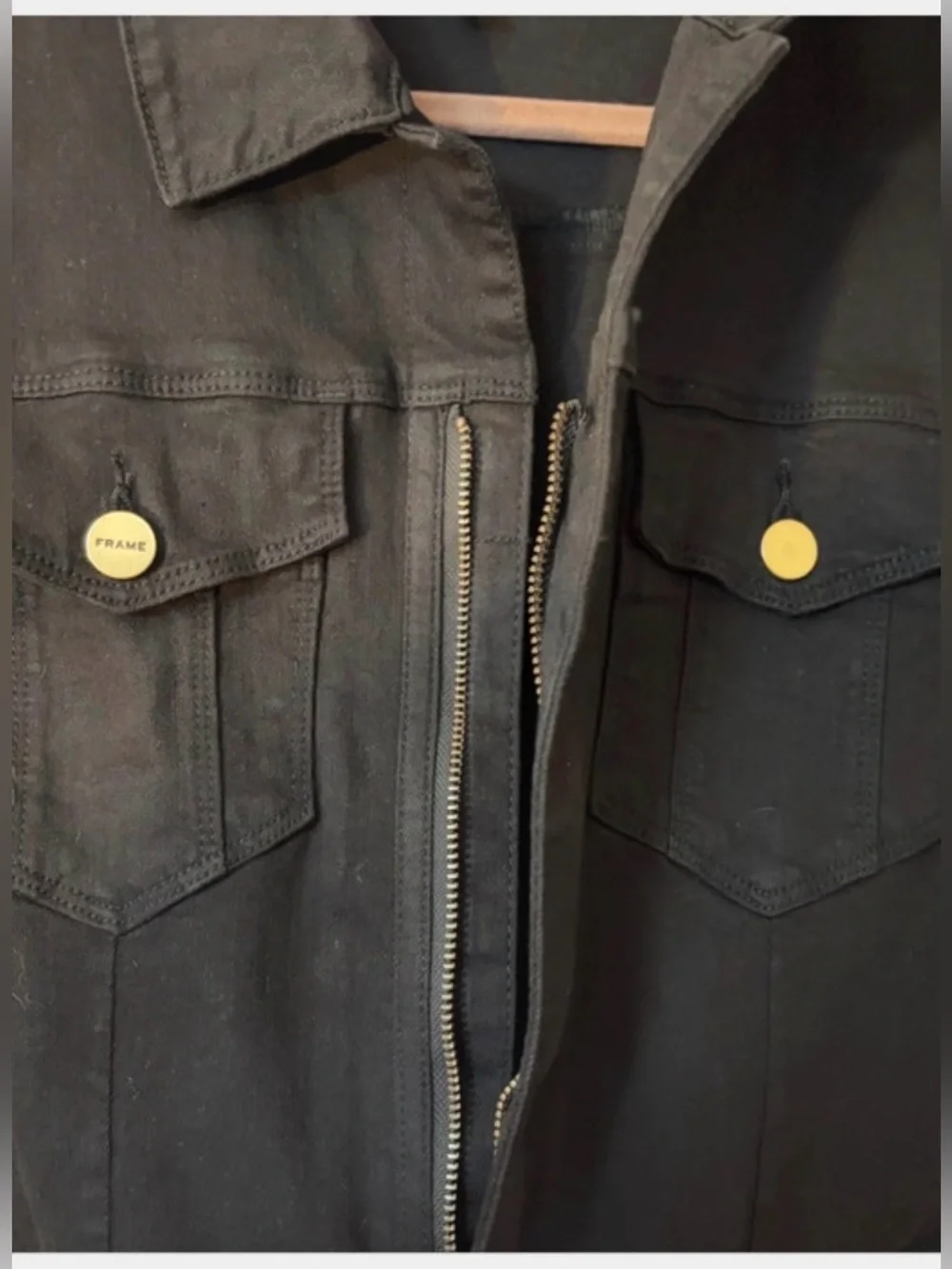 Frame Premium Black Denim Short-Sleeve Utility Edgy Jumpsuit Sz S EUC